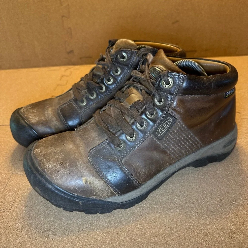 Keen Presidio II Chukka Boots Mens 9.5 Brown Leather Lace Up Hiking 1024217
